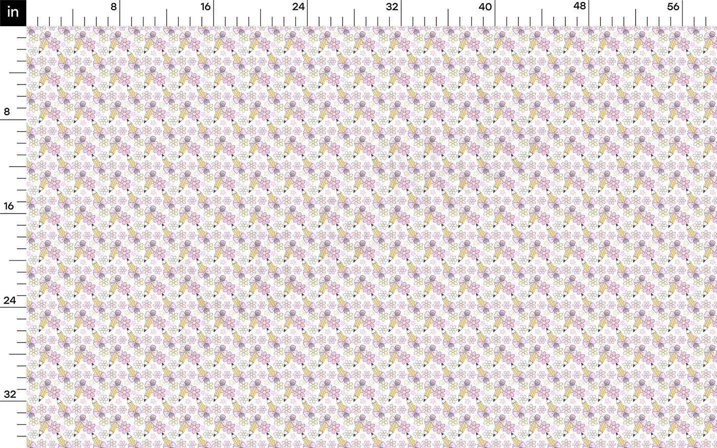 a ruler with a pattern of small flowers on it