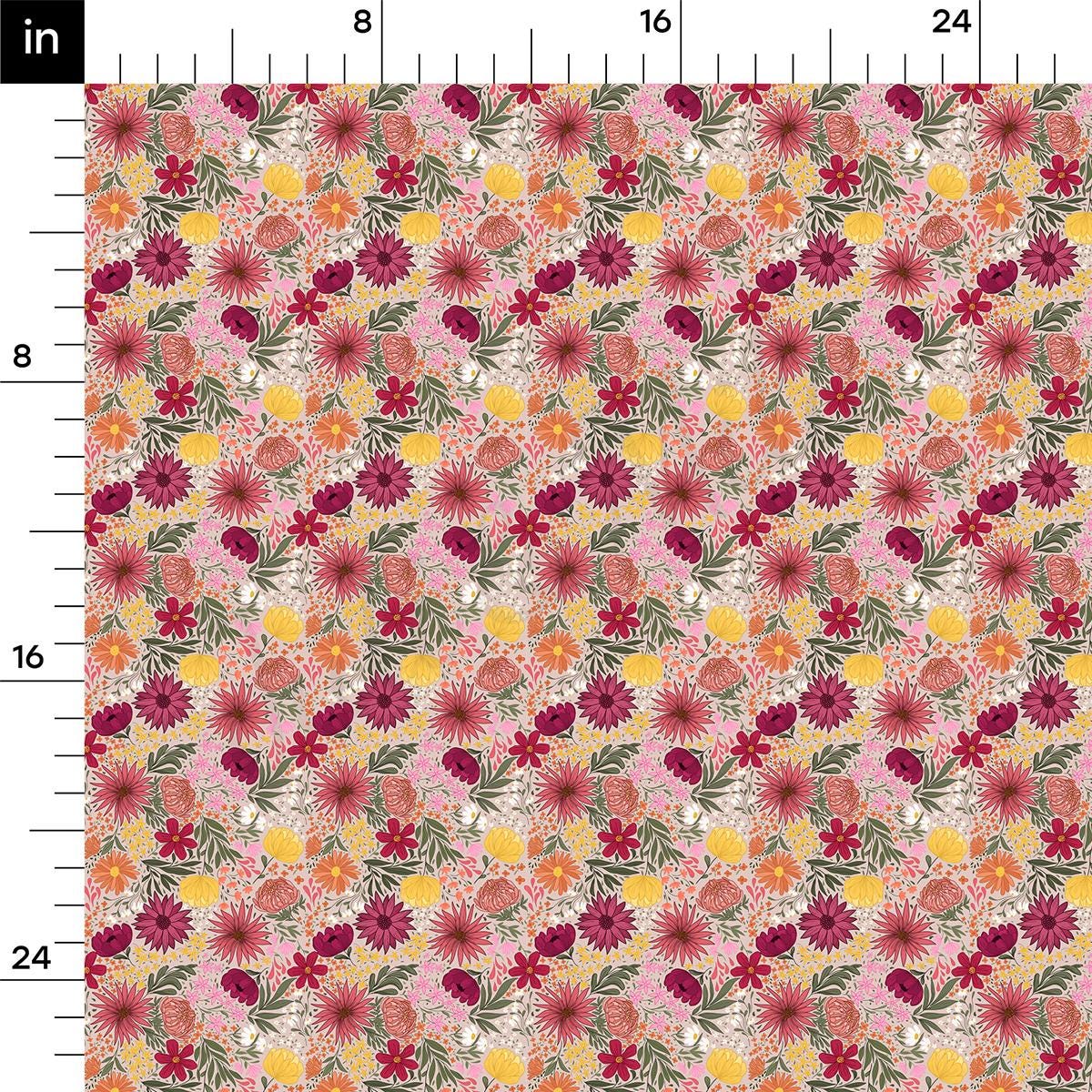 a ruler with a flower pattern on it