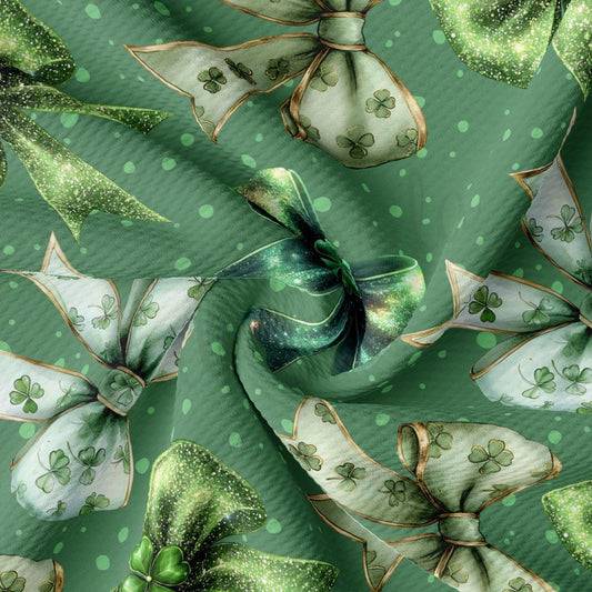 a green and white pattern with green polka dots