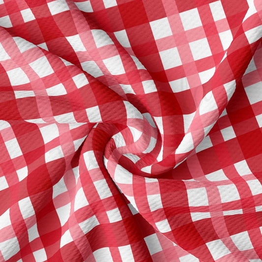 a red and white checkered fabric