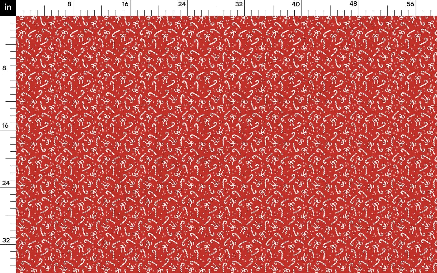 a ruler with a red background and white lines