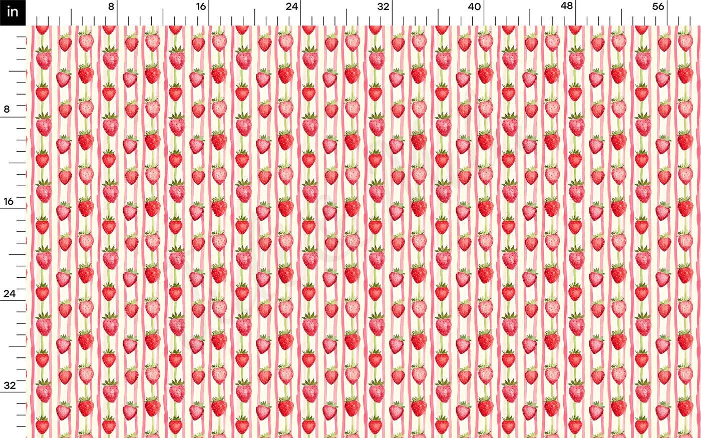 a line of strawberries on a white background