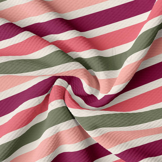 a pink, green and white striped fabric