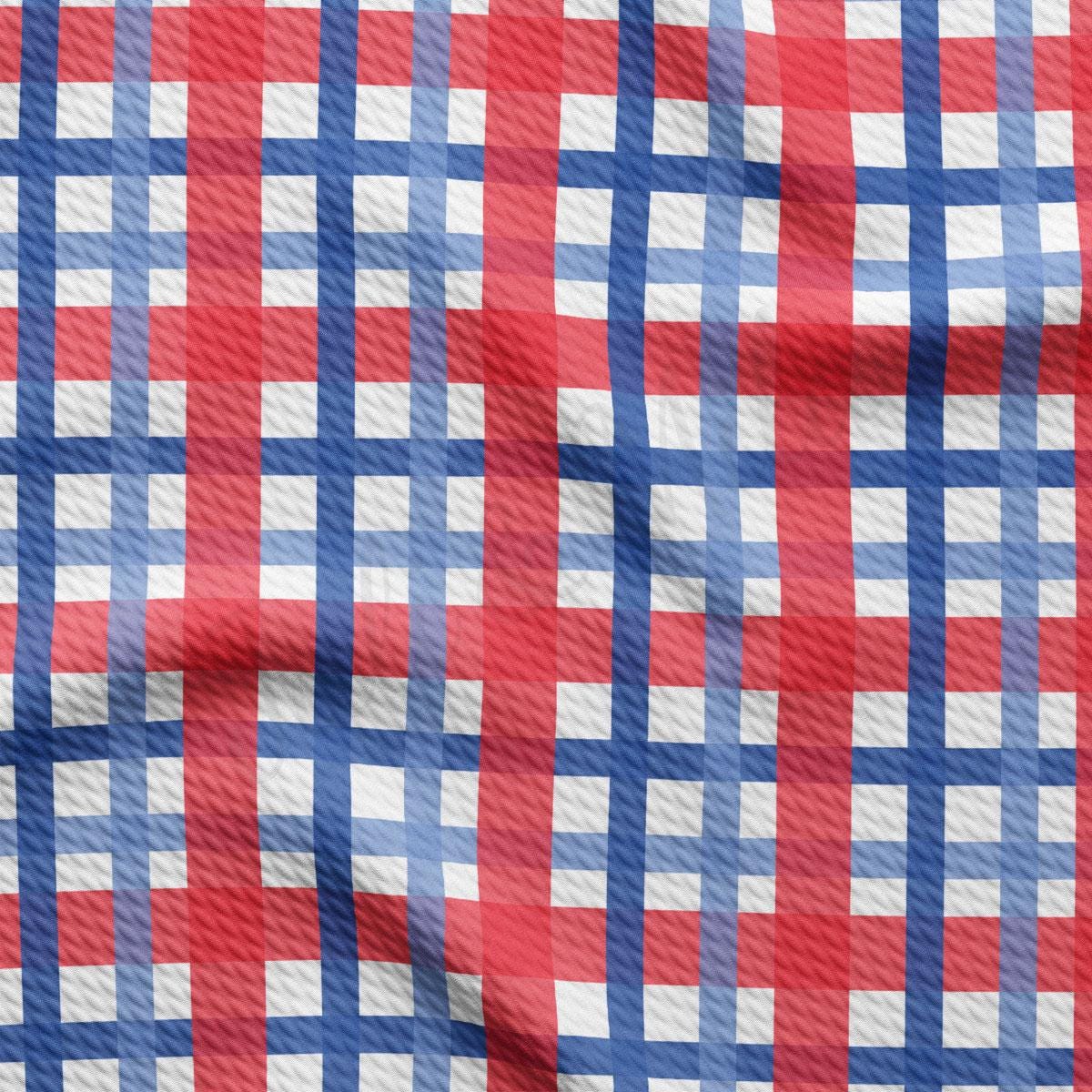 a red, white, and blue checkered fabric
