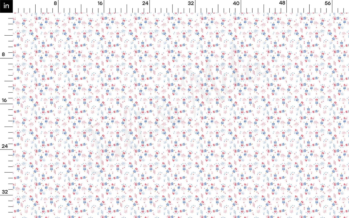 a white background with red, white and blue dots