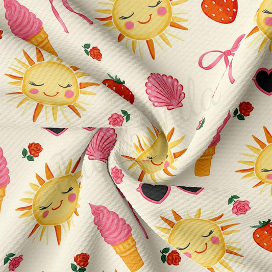 a close up of a pattern of sun and ice cream