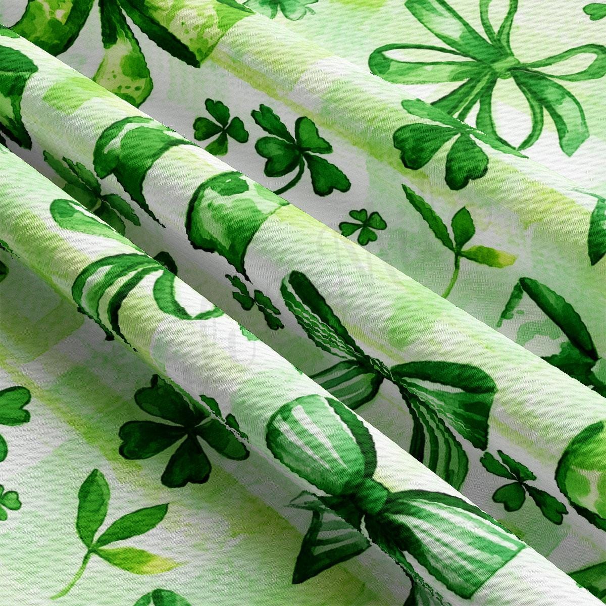 a close up of a green and white curtain
