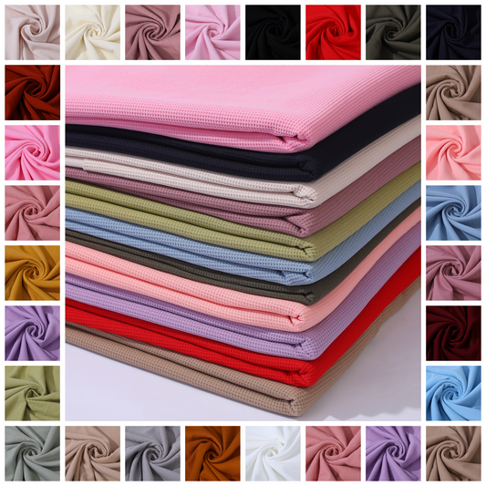 Waffle Stretchy Polyester Fabric 250 GSM