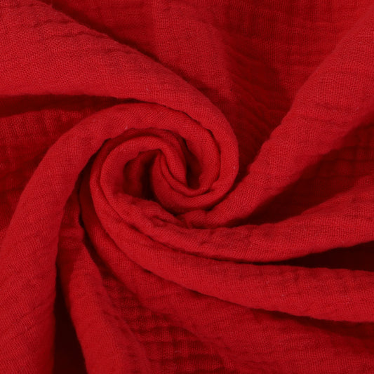Red Double Gauze Muslin Fabric