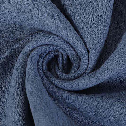 Stormy Blue Double Gauze Muslin Fabric