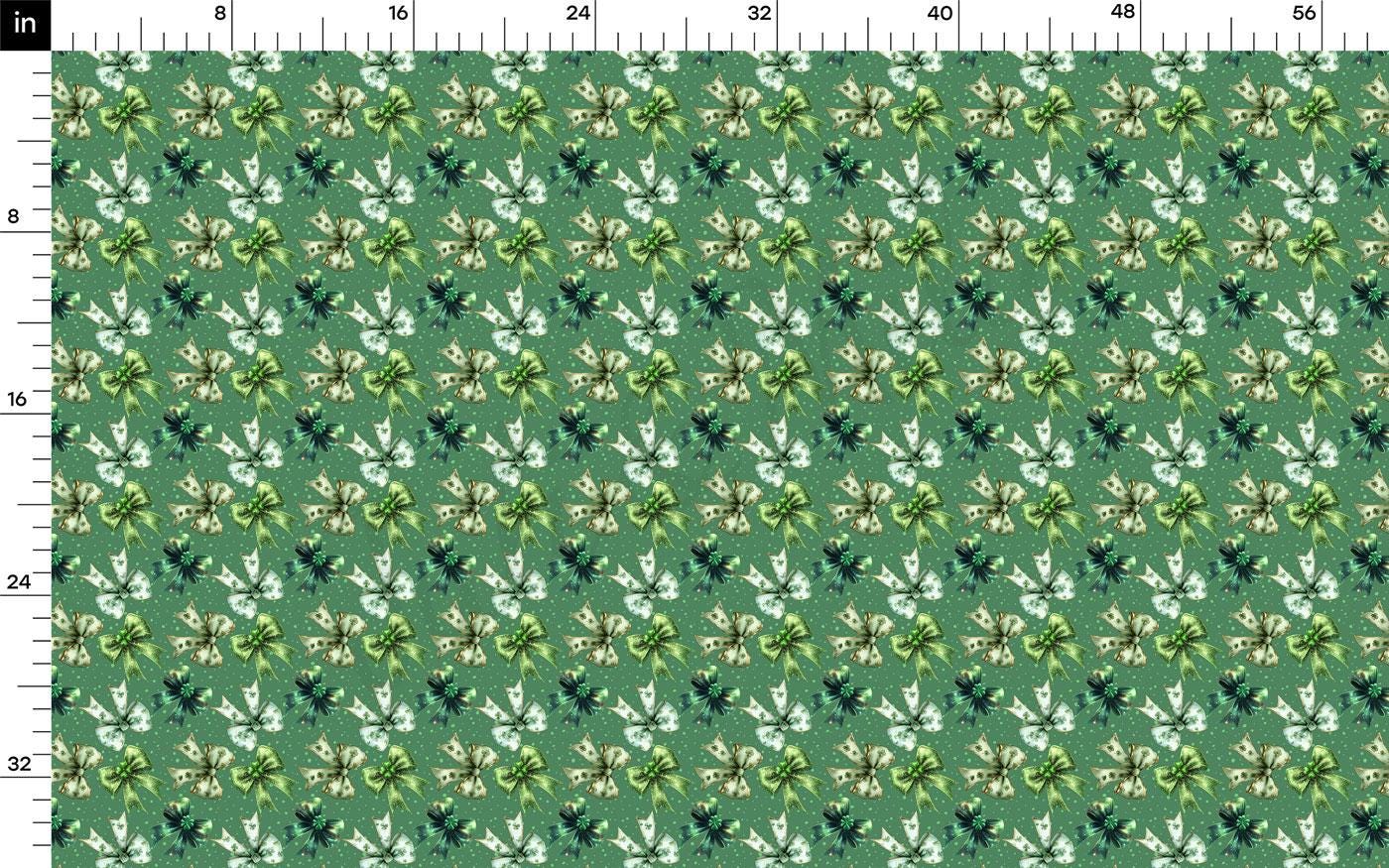 a ruler with a green and white pattern on it