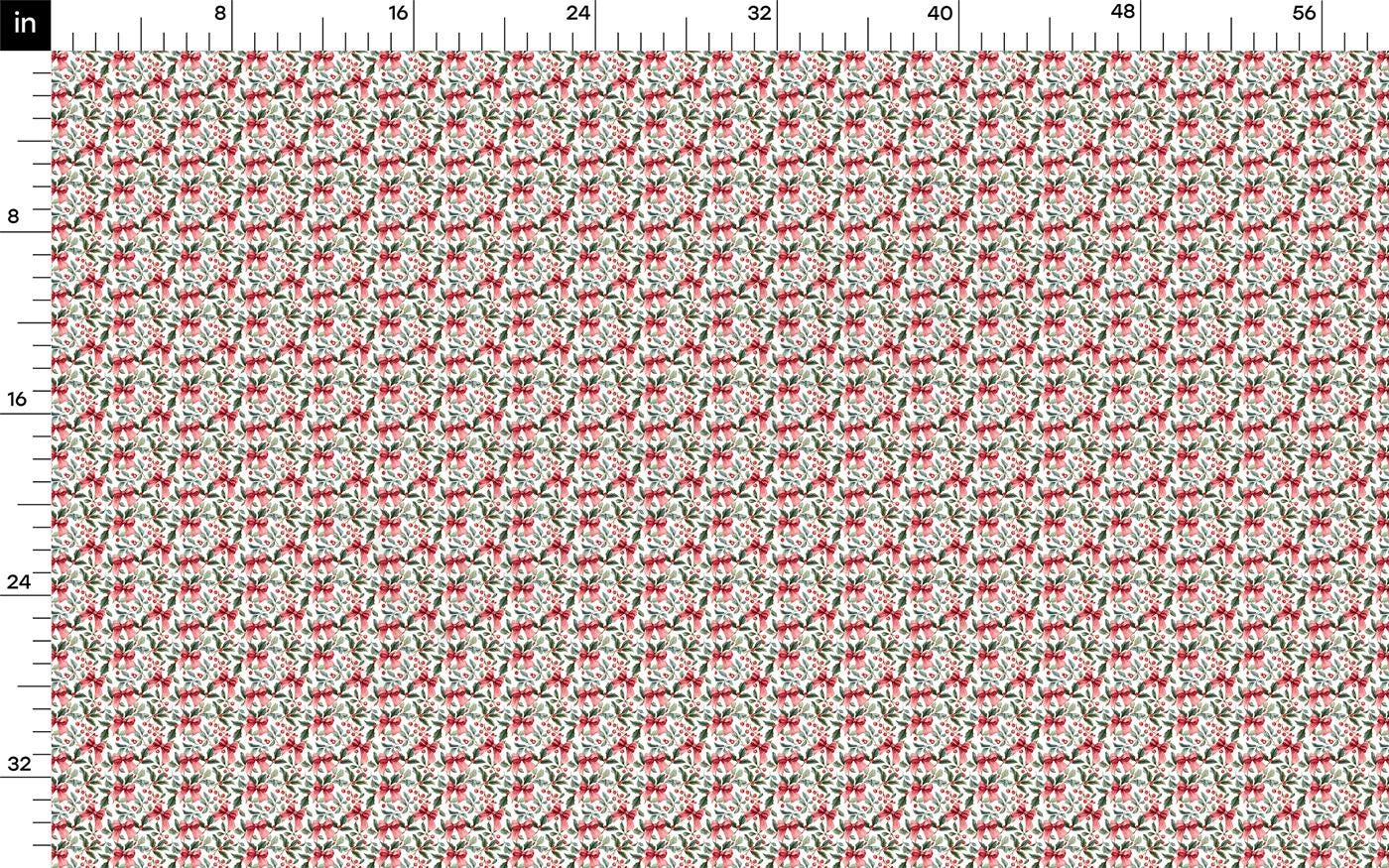 The image is a repeating pattern of a floral design in shades of red and green, with a grid-like arrangement of the flowers.