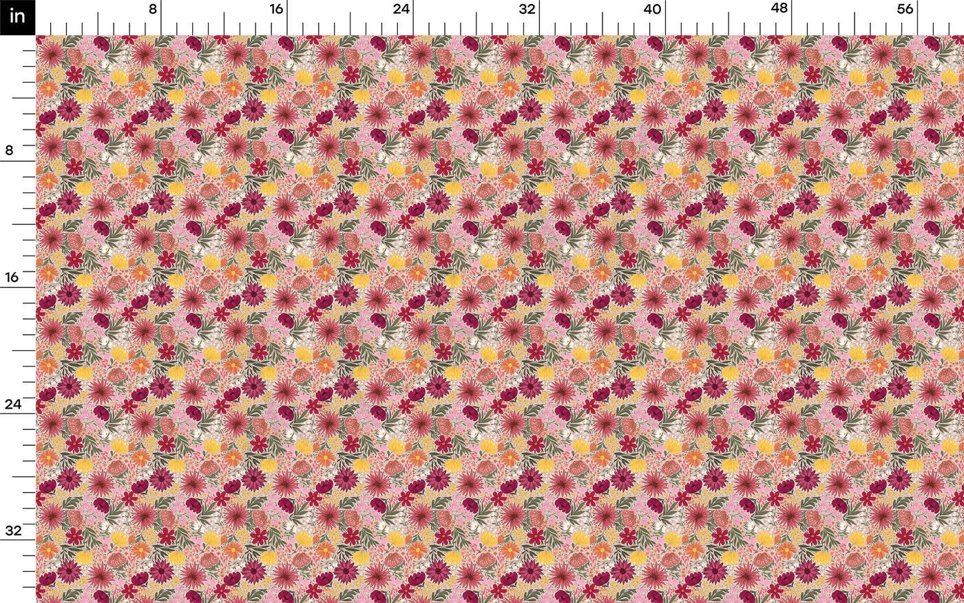 a ruler with a flower pattern on it