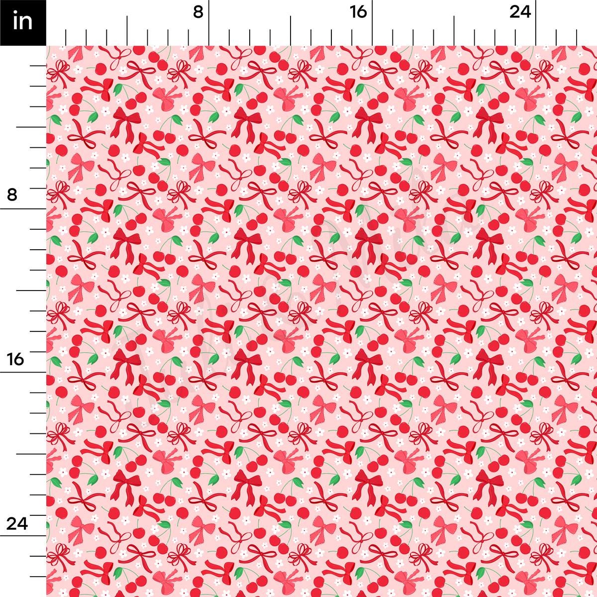 a red and green pattern on a pink background