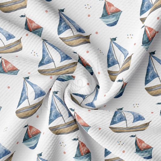 a sailboat pattern on a white background
