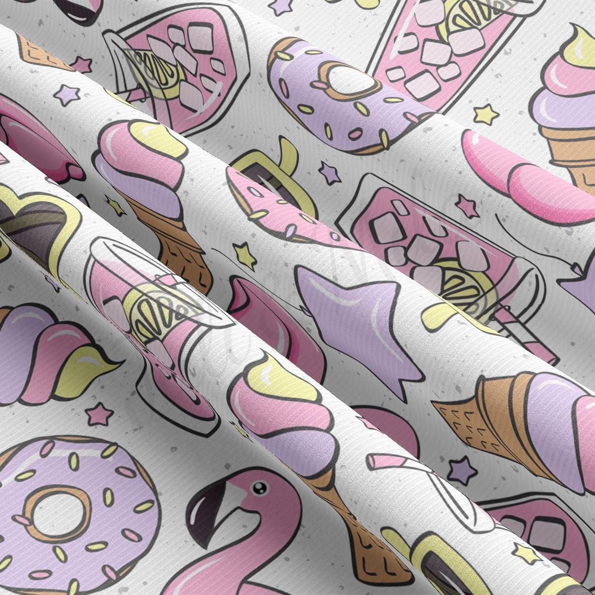 a pattern of donuts, donuts, and donuts on a white background