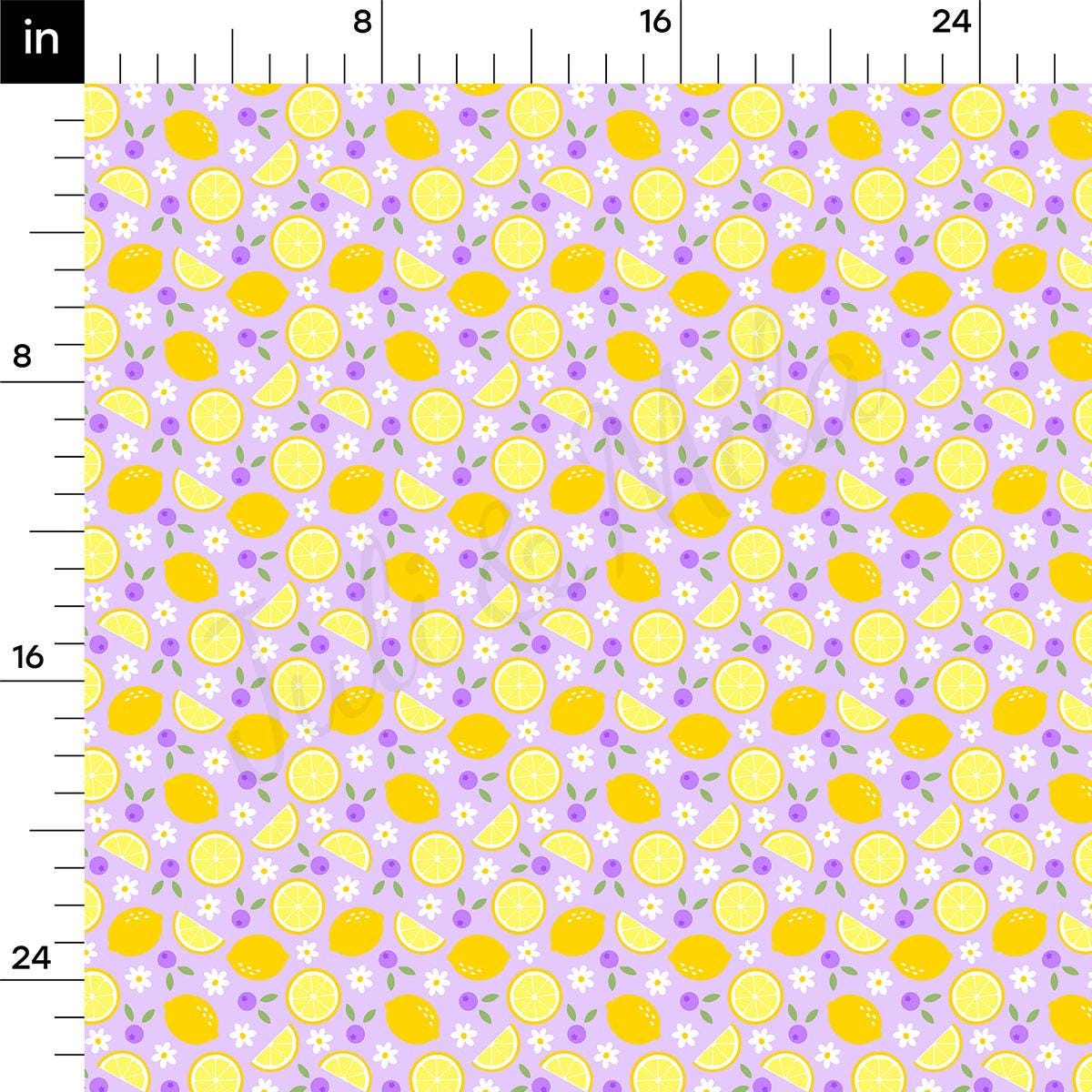a ruler with a bunch of lemons on it