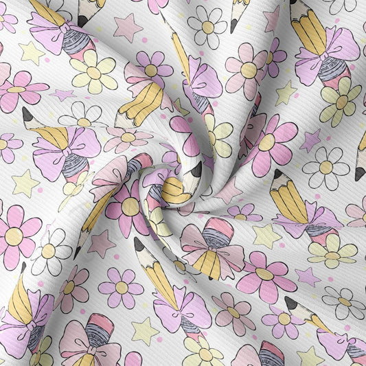 a white fabric with a flower pattern on it