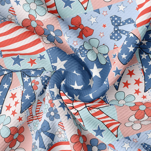 a red, white, and blue pattern of stars and stripes