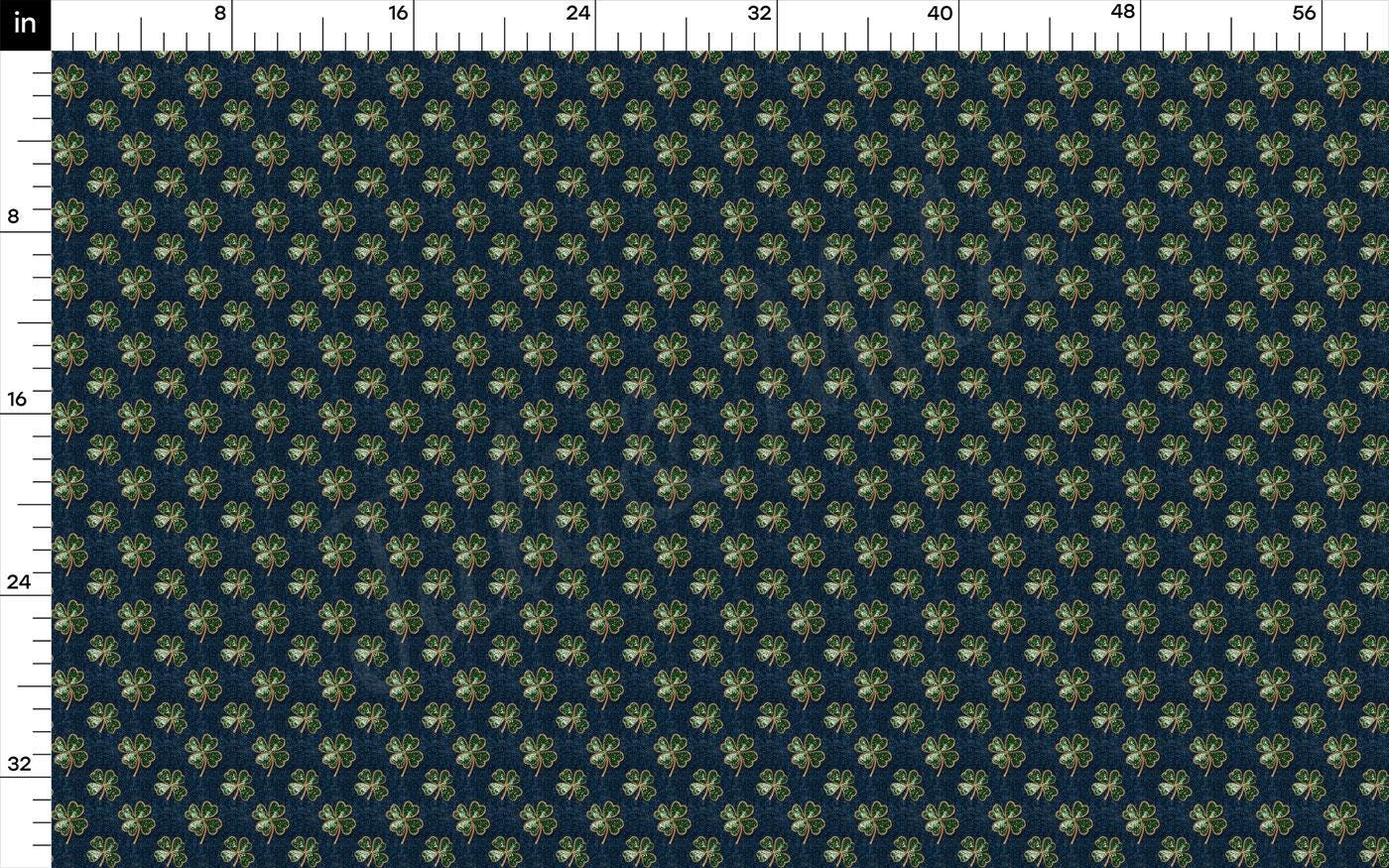a blue and green pattern with a ruler in front of it
