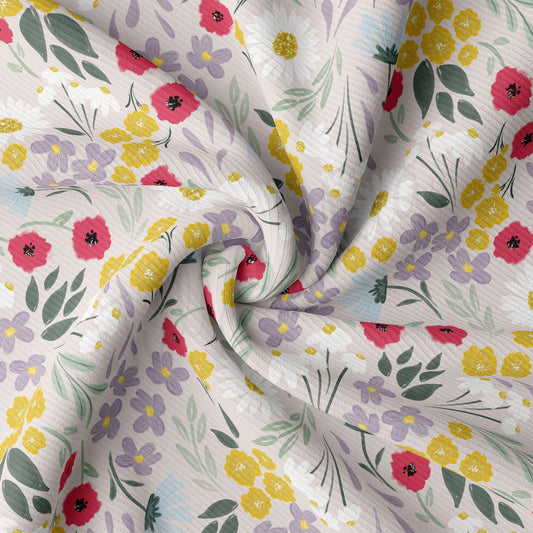 Rib Knit Fabric RBK2705 Floral