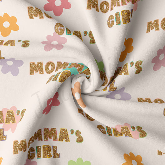 DBP Fabric Double Brushed Polyester Fabric by the Yard DBP Jersey Stretchy Soft Polyester Stretch Fabric DBP2745 Momma's Girl