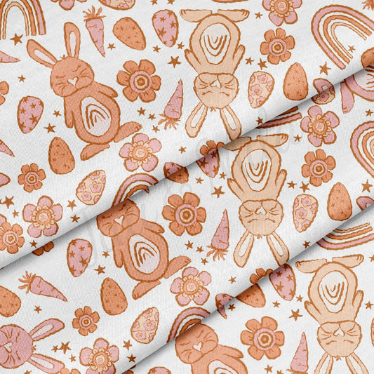 100% Cotton Fabric By the Yard Printed in USA Cotton Sateen - Cotton CTN1380 Easter