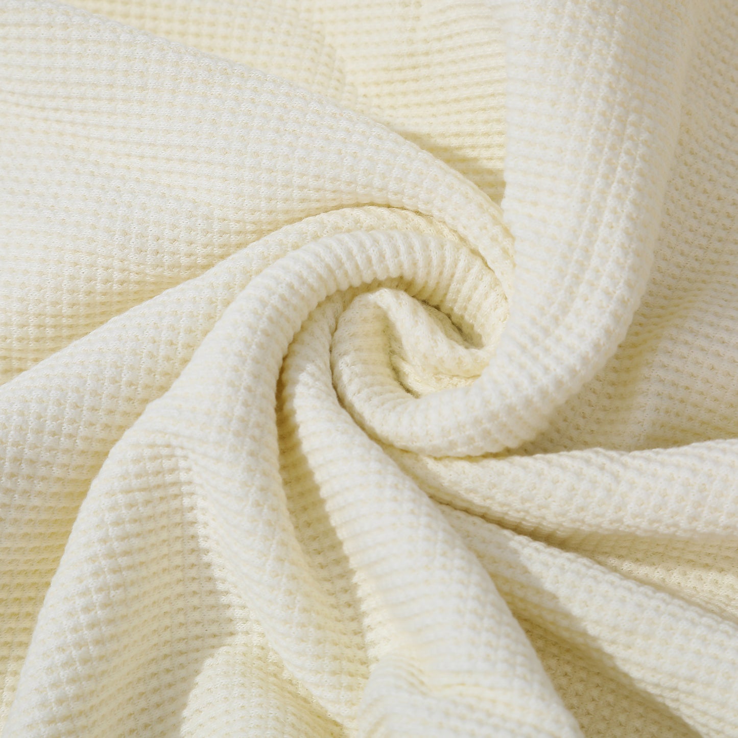 Waffle Cotton Fabric by the yard, Waffle Knit Stretchy Fabric, Stretchy Waffle Fabric, Cotton Spandex 62 in wide Solid Colors Double Sided