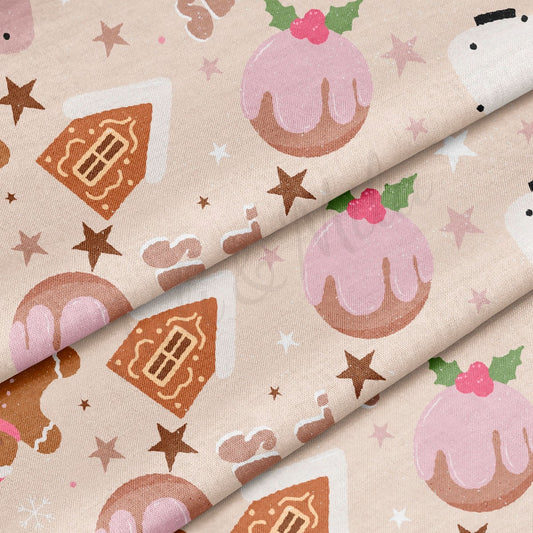 100% Cotton Fabric By the Yard Printed in USA Cotton Sateen - Cotton CTN02 Chrostmas