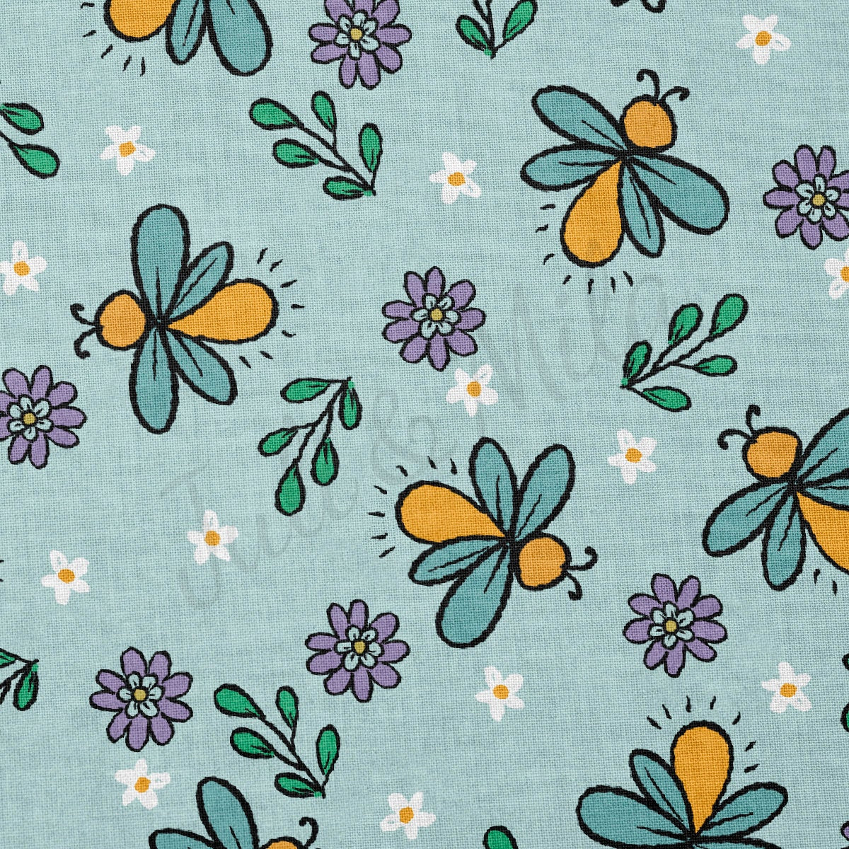 100% Cotton Fabric By the Yard Printed in USA Cotton Sateen - Cotton CTN427