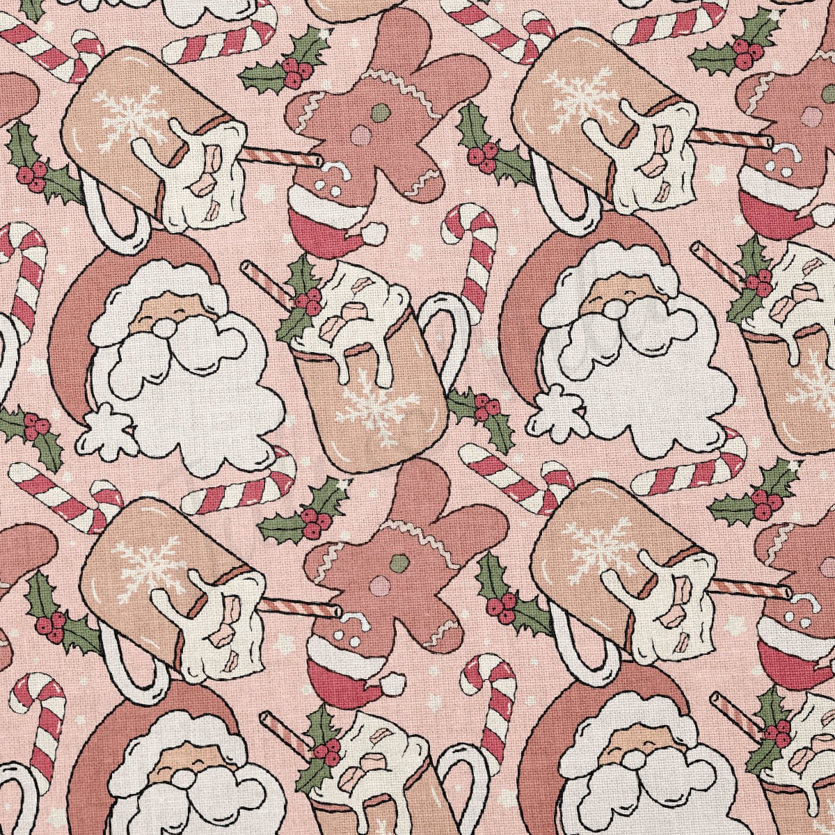 100% Cotton Fabric By the Yard Printed in USA Cotton Sateen - Cotton CTN1075 Christmas