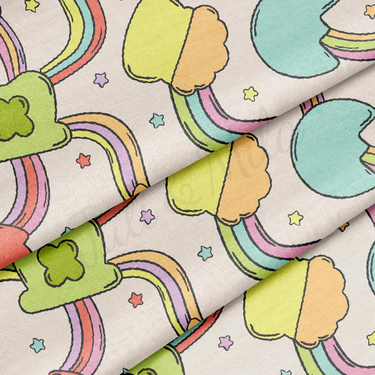 100% Cotton Fabric By the Yard Printed in USA Cotton Sateen - Cotton CTN1095 St. Patrick's Day