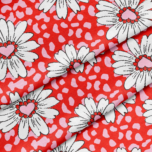 100% Cotton Fabric By the Yard Printed in USA Cotton Sateen - Cotton CTN1096 Valentine's Day