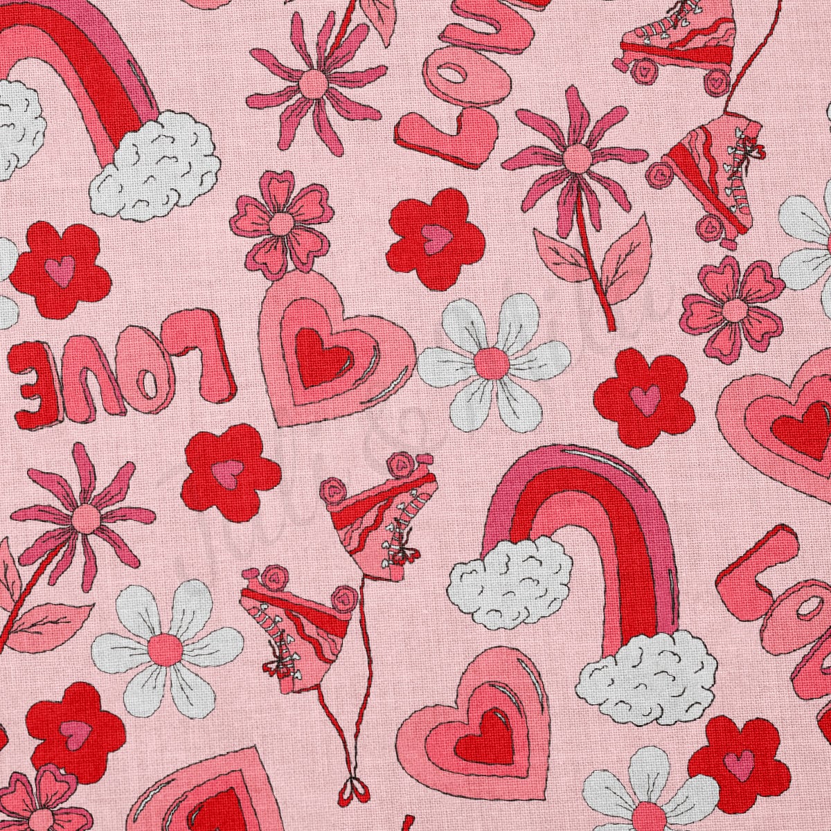 100% Cotton Fabric By the Yard Printed in USA Cotton Sateen - Cotton CTN1220 Valentine's Day