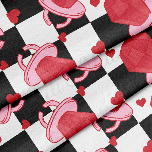 100% Cotton Fabric By the Yard Printed in USA Cotton Sateen - Cotton CTN1243 Valentine's Day