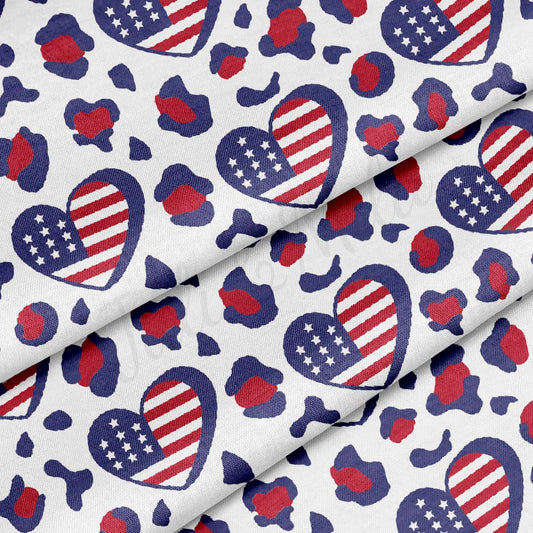 100% Cotton Fabric By the Yard Printed in USA Cotton Sateen - Cotton CTN1355 4th of July Patriotic