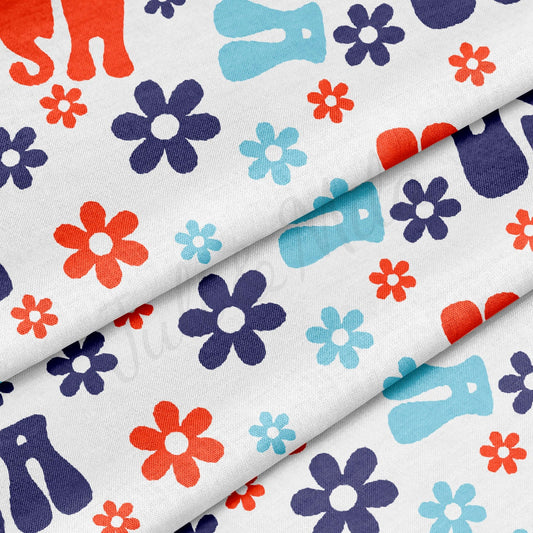 100% Cotton Fabric By the Yard Printed in USA Cotton Sateen - Cotton CTNPT60 4th of July