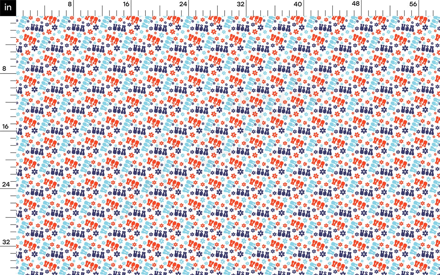 100% Cotton Fabric By the Yard Printed in USA Cotton Sateen - Cotton CTNPT60 4th of July