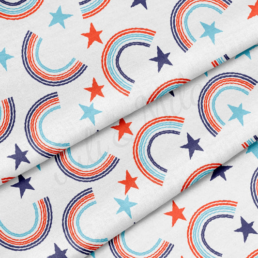 100% Cotton Fabric By the Yard Printed in USA Cotton Sateen - Cotton CTNPT76 4th of July