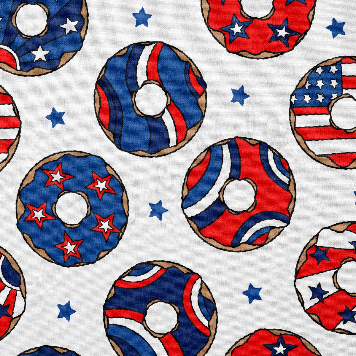 100% Cotton Fabric By the Yard Printed in USA Cotton Sateen - Cotton CTNPT83 4th of July