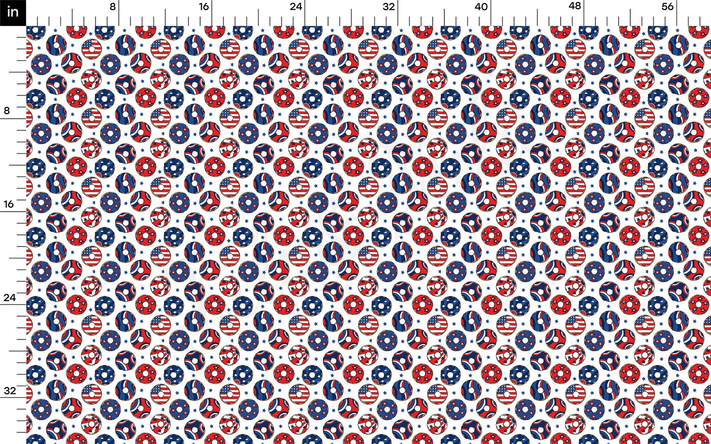 100% Cotton Fabric By the Yard Printed in USA Cotton Sateen - Cotton CTNPT83 4th of July
