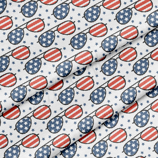 100% Cotton Fabric By the Yard Printed in USA Cotton Sateen - Cotton CTNPT85 4th of July