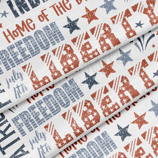 100% Cotton Fabric By the Yard Printed in USA Cotton Sateen - Cotton CTNPT86 4th of July