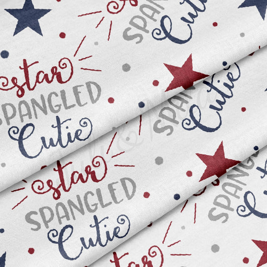 100% Cotton Fabric By the Yard Printed in USA Cotton Sateen - Cotton CTNPT92 4th of July Patriotic