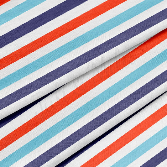 100% Cotton Fabric By the Yard Printed in USA Cotton Sateen - Cotton CTNStripes20 4th of July