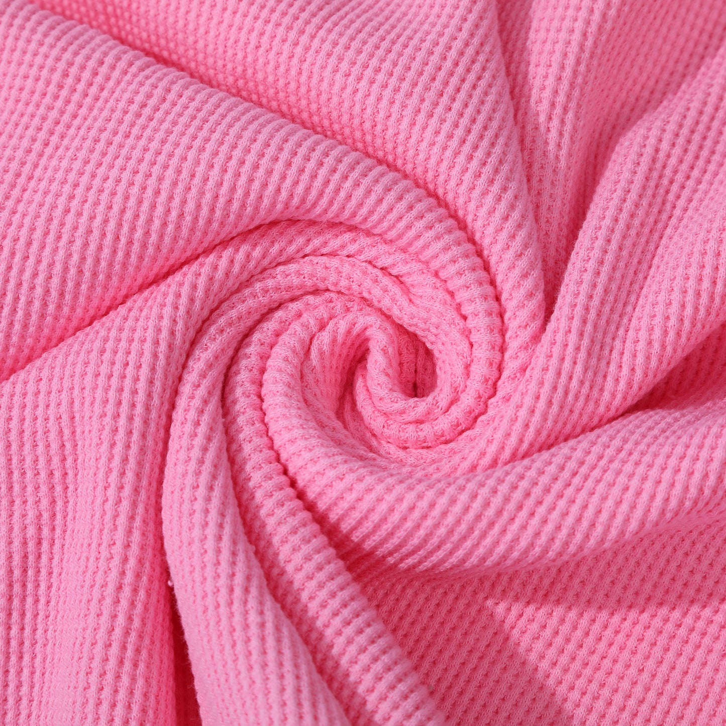 Waffle Cotton Fabric by the yard, Waffle Knit Stretchy Fabric, Stretchy Waffle Fabric, Cotton Spandex 62 in wide Solid Colors Double Sided
