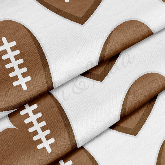 100% Cotton Fabric By the Yard Printed in USA Cotton Sateen - Cotton CTN788 Football