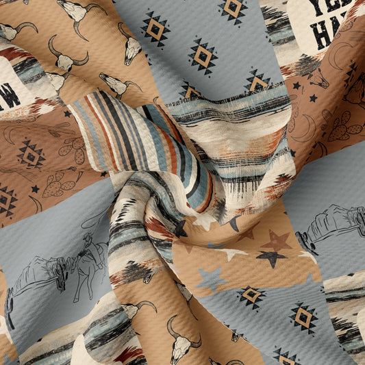 a multicolored fabric with a pattern of horses