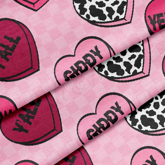 100% Cotton Fabric By the Yard Printed in USA Cotton Sateen - Cotton CTN1319 Valentine's Day
