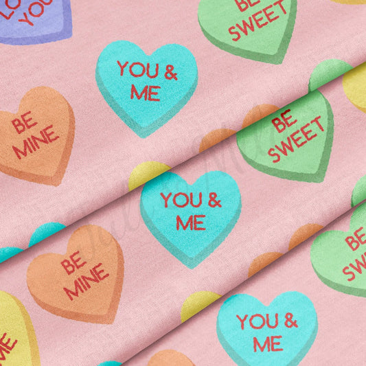100% Cotton Fabric By the Yard Printed in USA Cotton Sateen - Cotton CTN1055 Valentine's Day